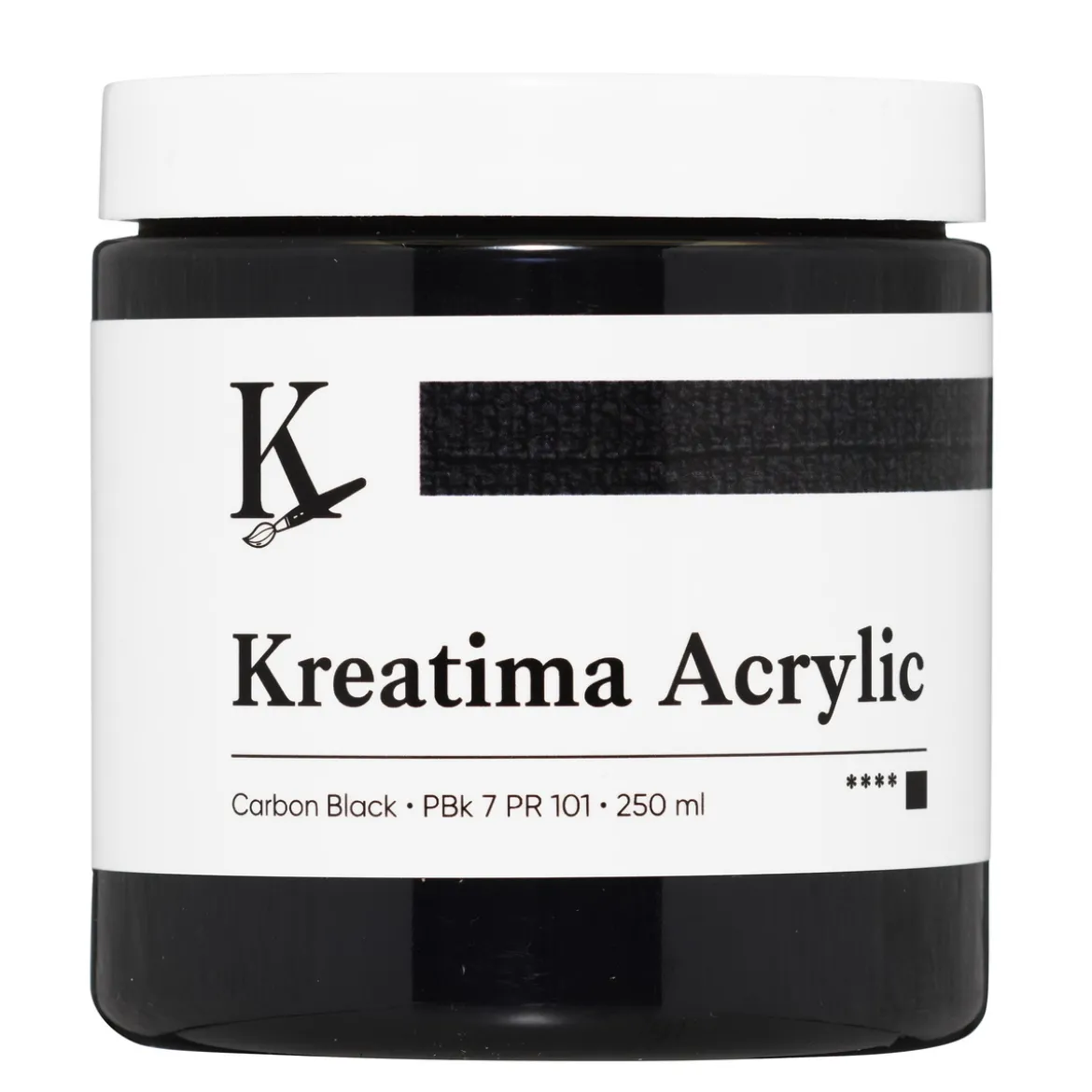 Kreatima Acrylic akrylfärg 250 ml – Carbon Black PBk 7 PR 101
