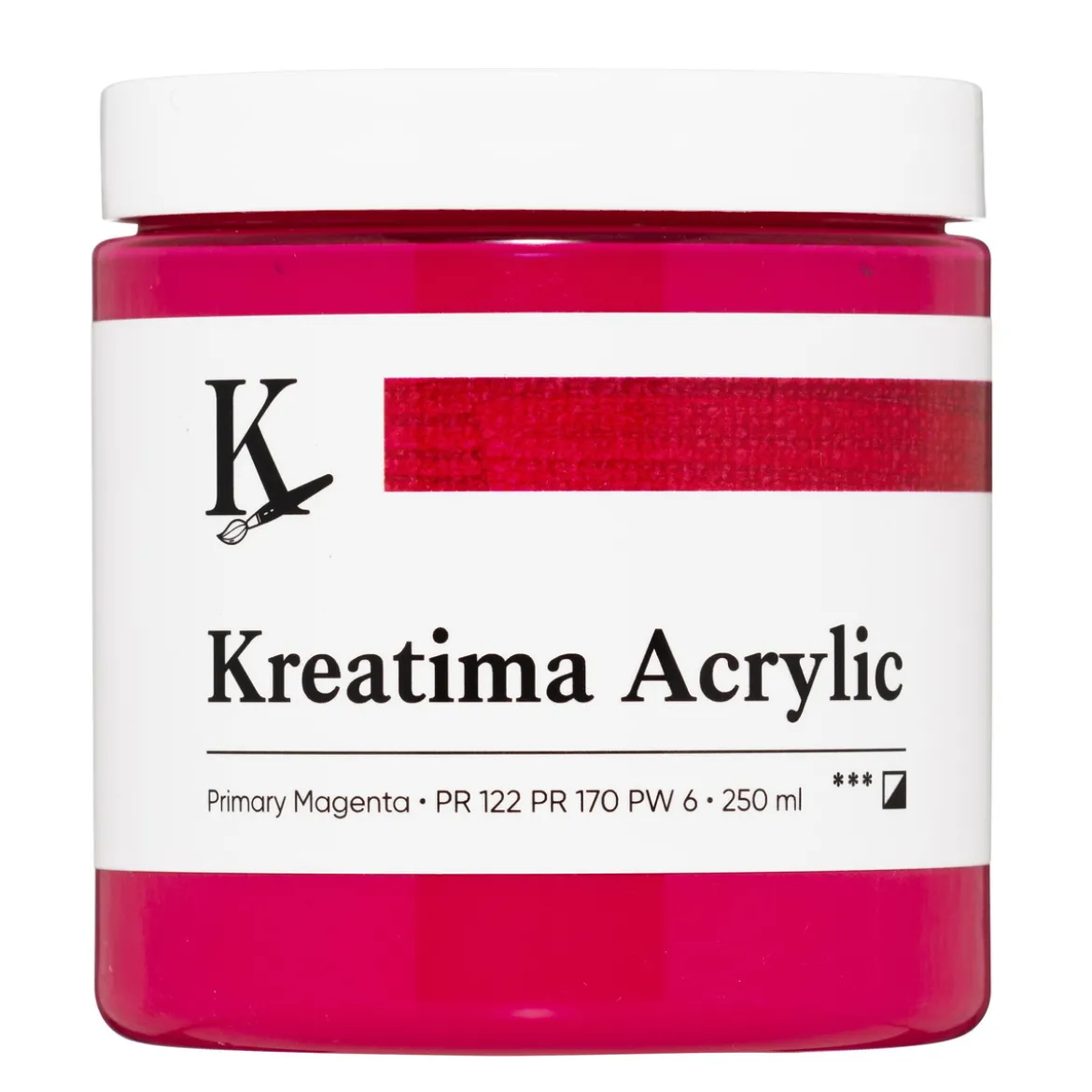 Kreatima Acrylic akrylfärg 250 ml – Primary Magenta PR 122 PR 170 PW 6