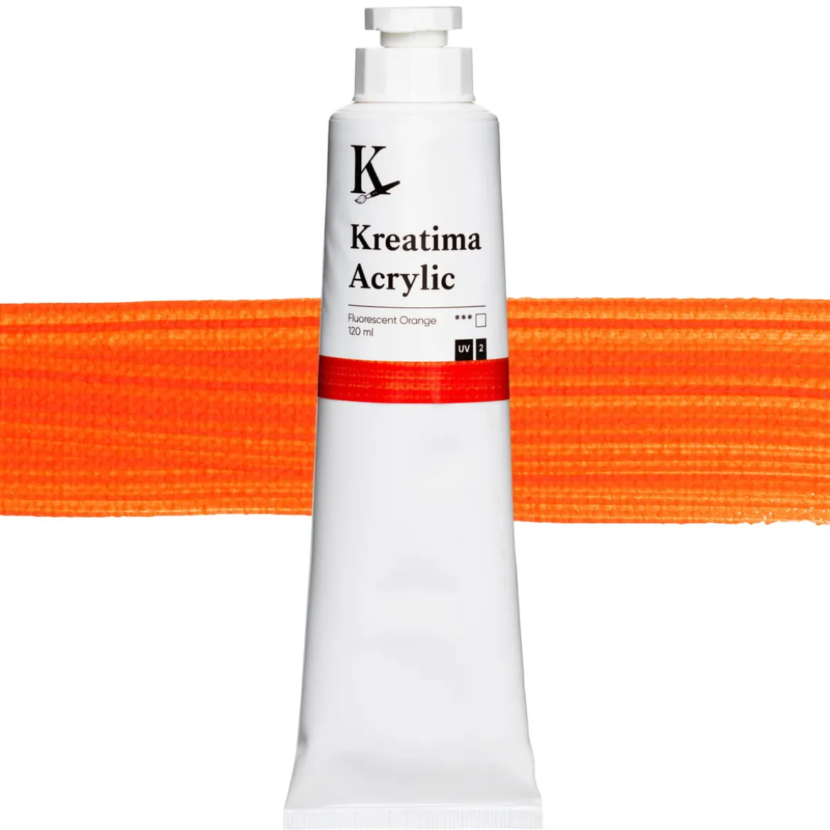 Kreatima Acrylic akrylfärg 120 ml – Fluorescent Orange
