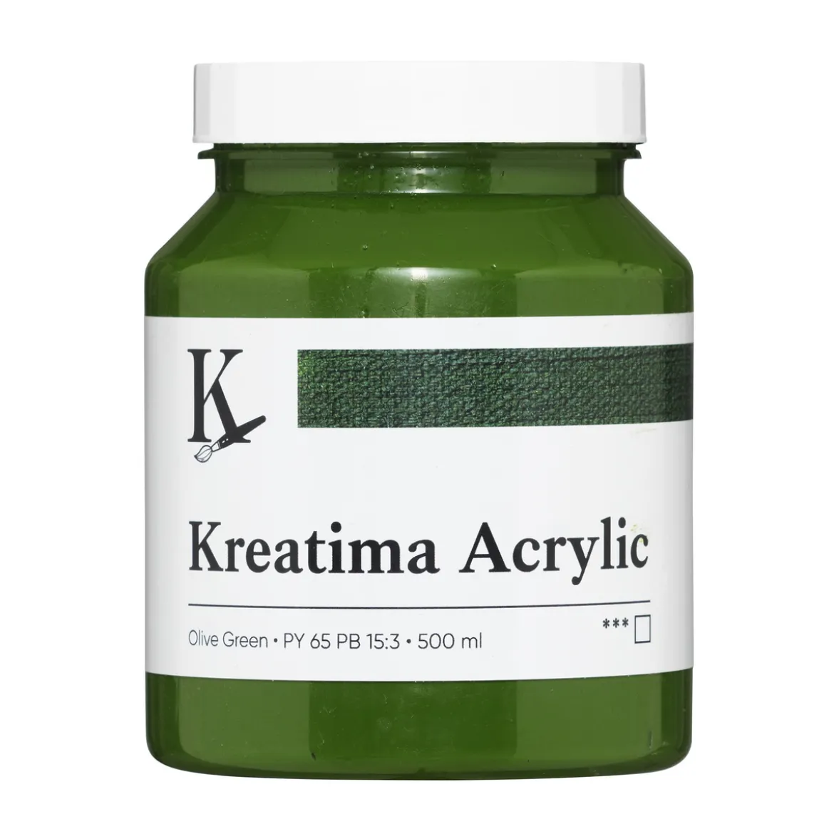 Kreatima Acrylic akrylfärg 500 ml – Olive Green PY 65 PB 15:3