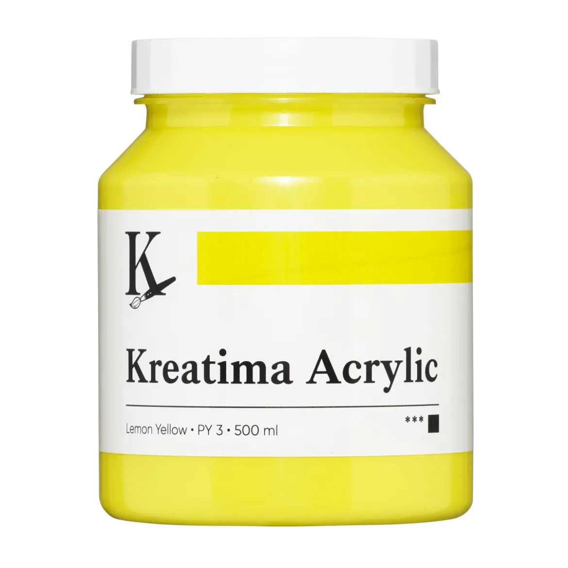 Kreatima Acrylic akrylfärg 500 ml – Lemon Yellow PY3