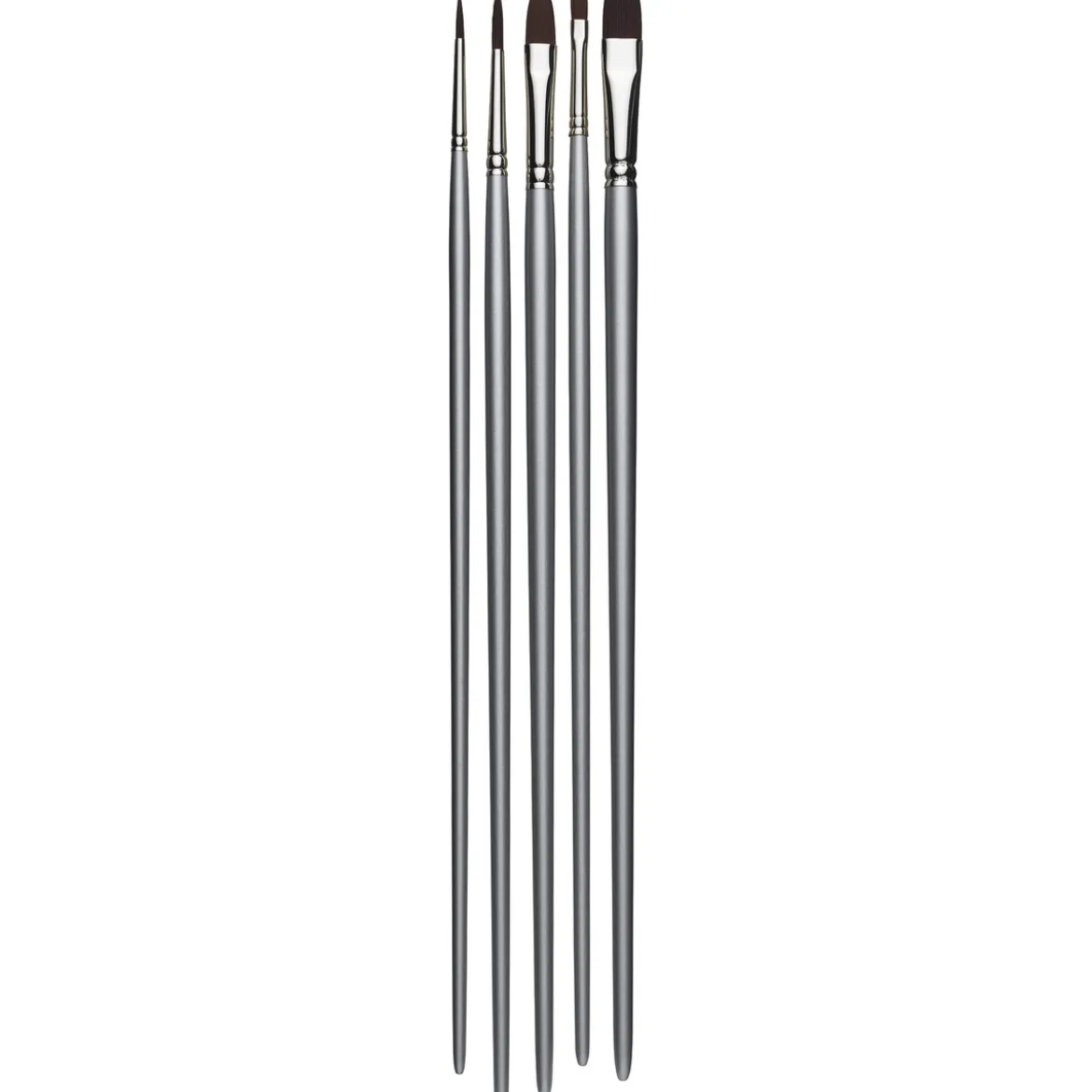 Kreatima Acrylic Set med 5 penslar för akrylfärg – Flat 4, 12, Round 6, 12, Oval 10