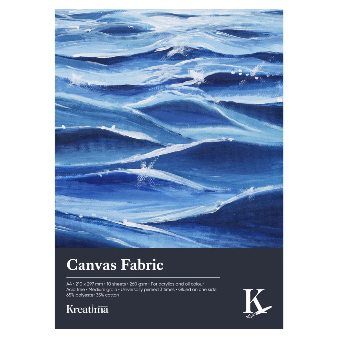 Kreatima Canvas Fabric canvasblock A4 (210×297 mm), 10 ark, 260 g/m²