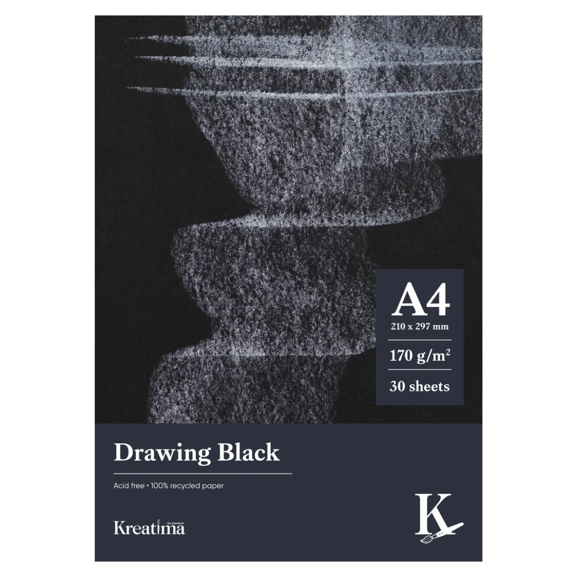 Kreatima Drawing Black ritblock A4 (210x297 mm), 30 svarta ark, 170 g/m²