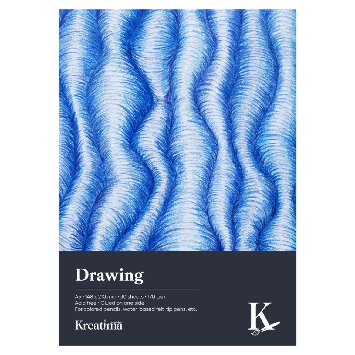 Kreatima Drawing ritblock A5 (148×210 mm), 30 ark, 170 g/m²