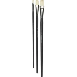 Kreatima pensel Studio Flat 3-pack, #4, 8, 12 – svinborstpenslar med flat borst