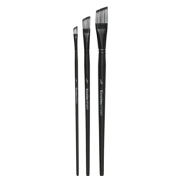 Kreatima pensel Studio Flat Slant 3-pack, #1/4, 1/2, 3/4 – syntetpenslar, snedskuret borst