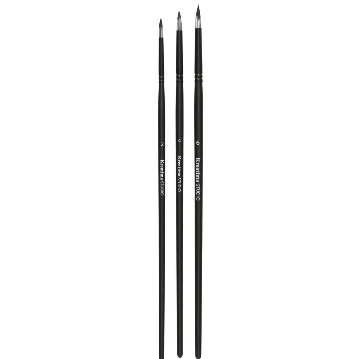 Kreatima pensel Studio Round 3-pack, #2, 4, 6 – syntetpenslar, runt borst