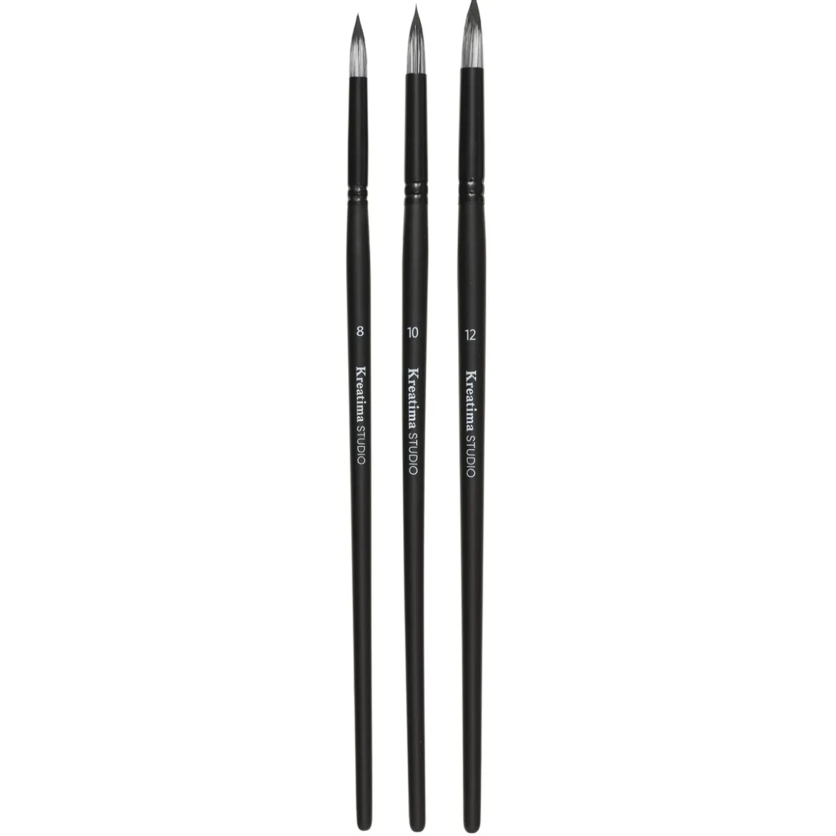 Kreatima pensel Studio Round 3-pack, #8, 10, 12 – syntetpenslar, runt borst
