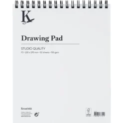 Kreatima Studio Drawing spiralbundet ritblock F3 (220x270 mm), 50 ark, 150 g/m²