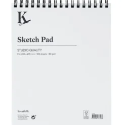 Kreatima Studio Sketch spiralbundet skissblock F3 (220x270 mm), 100 ark, 80 g/m²