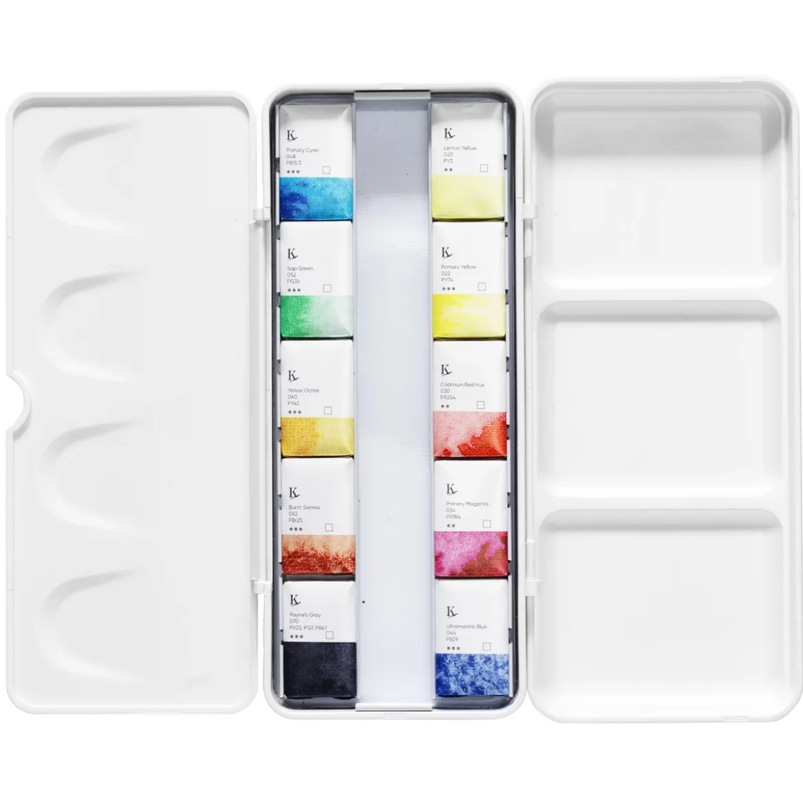 Kreatima Watercolour akvarellset i etui med 10 helkoppar akvarellfärg