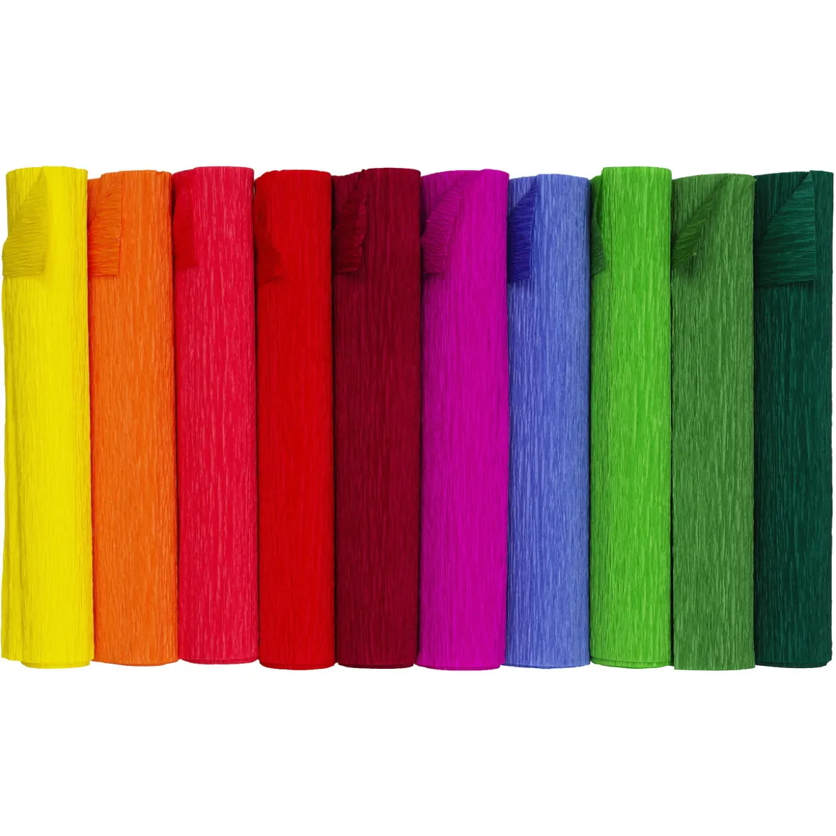 Kräppapper Vibrant joy, 10 rullar à 25×250 cm i starka färger