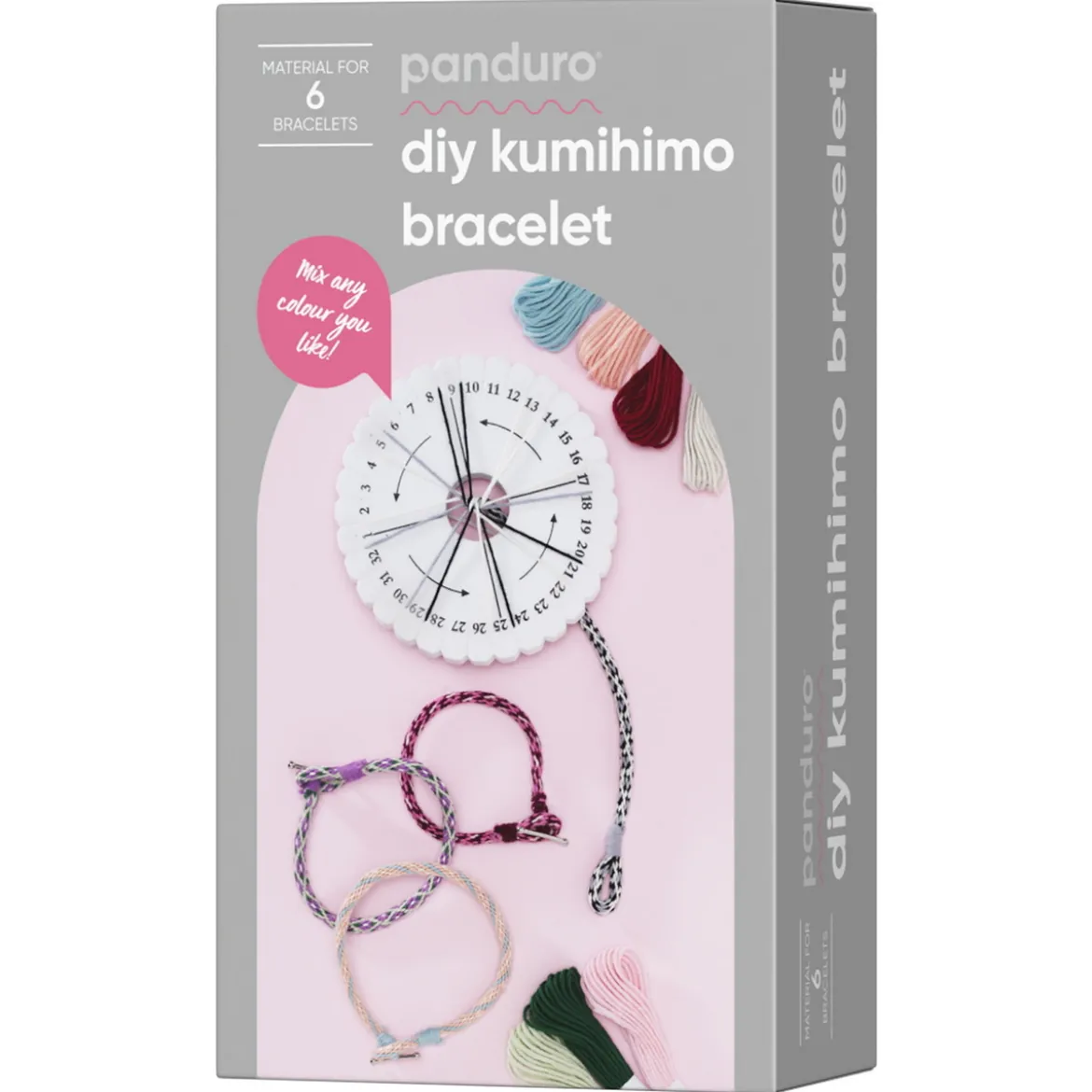 Kumihimo-kit med allt du behöver för att skapa vackra armband med kumihimo-teknik