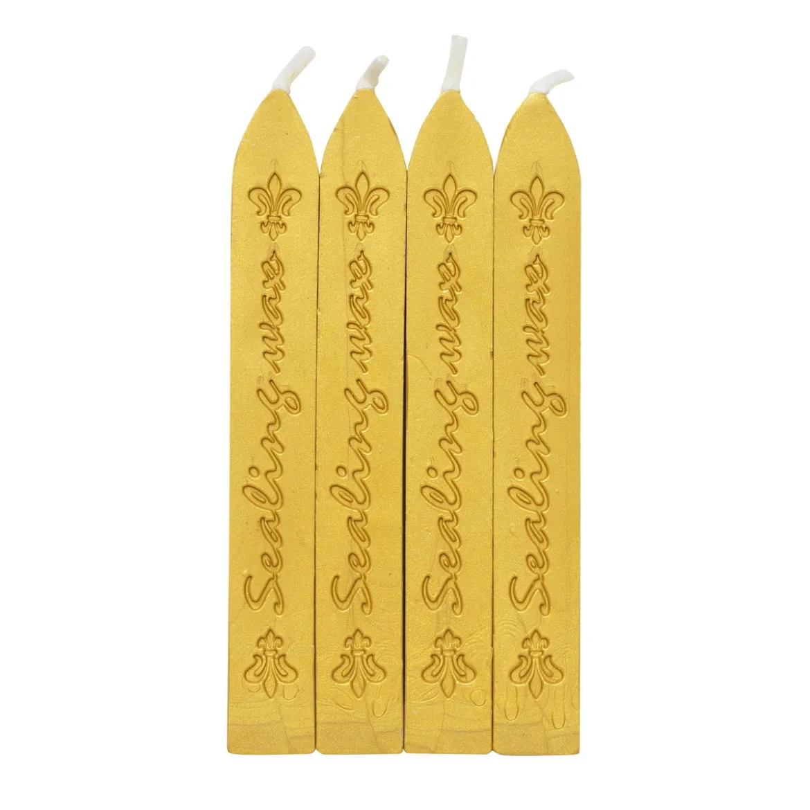 Lackstänger guld 4-pack, lackstång till sigillvax / sigillack. Längd 9 cm