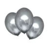 Latexballonger 6-pack Ø30 cm – krom- / metallicfärgade silver