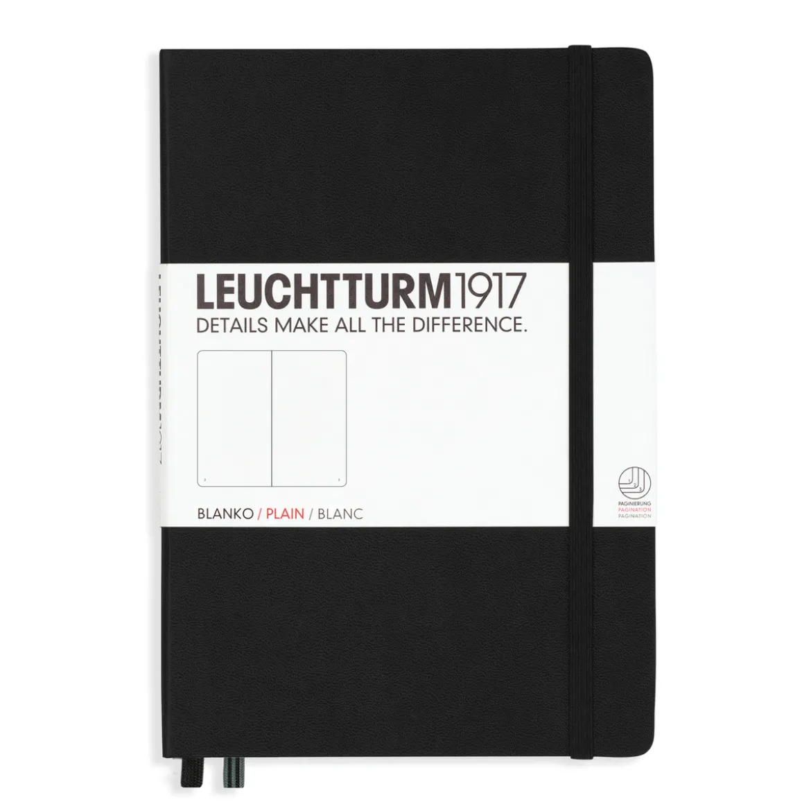 Leuchtturm1917 Notebook A5 Plain Black – Hardcover