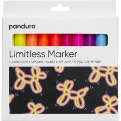 Limitless Markers Fluorescent Flavours Set 10 – akrylmarkers i starka färger som syns i UV-ljus!