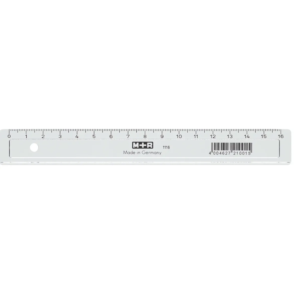 Linjal M+R 16 cm transparent