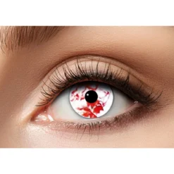 Linser Bloody Eye – vit iris med blodstänk!