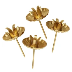 Ljushållare i vintagestil på stift för julgransljus Ø: 13mm L: 5,5 cm guld