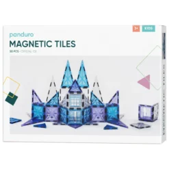 Magnetic Tiles Crystal Ice, 45 magnetiska brickor i olika former & härligt isiga färger