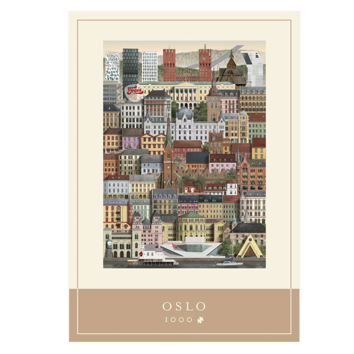 Martin Schwartz pussel Oslo stadsmotiv. 1000 bitar, 50×70 cm