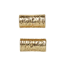 Mellandel för smyckestillverkning, 2 st. guldfärgade rör Ø6 mm, längd 13 mm, hål 2 mm