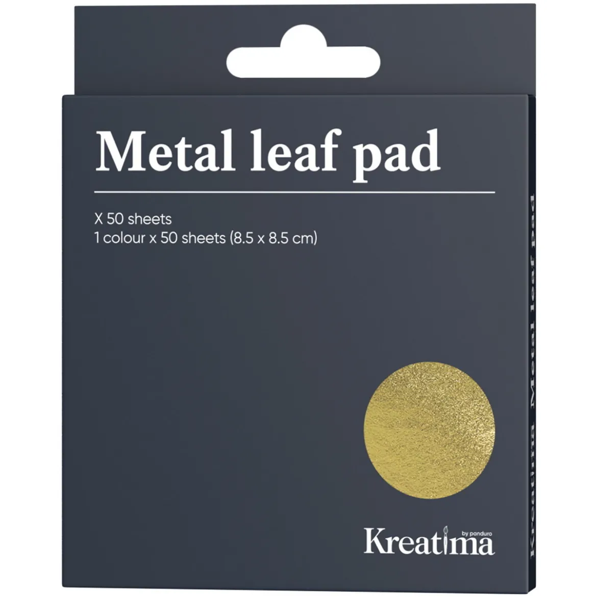 Metallblad bladguld (oäkta) för lera. 8,5×8,5 cm i guldfärg, 50 st.