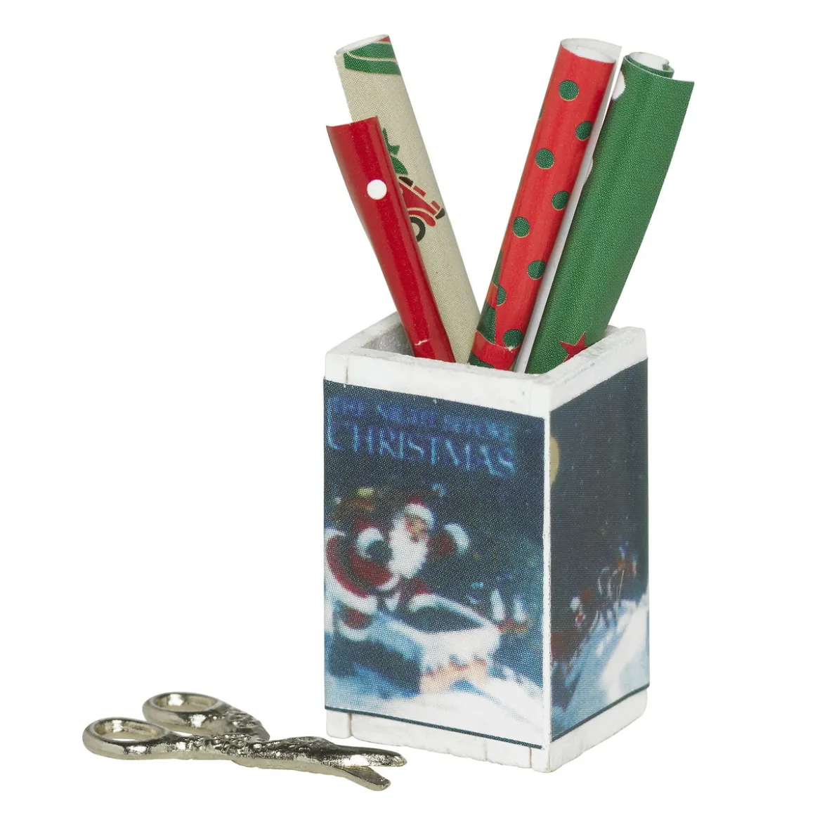 Miniatyrkit box med julpapper – 50 mm hög
