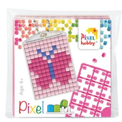 Mini-kit pixelhobby fjäril – med nyckelring 30×40 mm & 3×144 pixlar