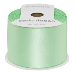 Mintgrönt satinband – 40 mm brett och 8 meter långt