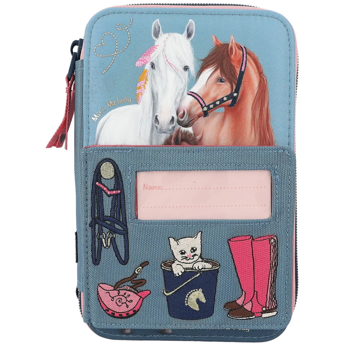 Miss Melody My Little Farm trippelpennfodral med häst-tema! 13×20×7,5 cm