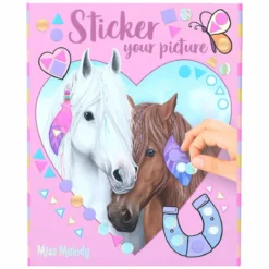 Miss Melody Sticker your picture – 25 hästmotiv & 10 sidor klistermärken – 16,5×20 cm