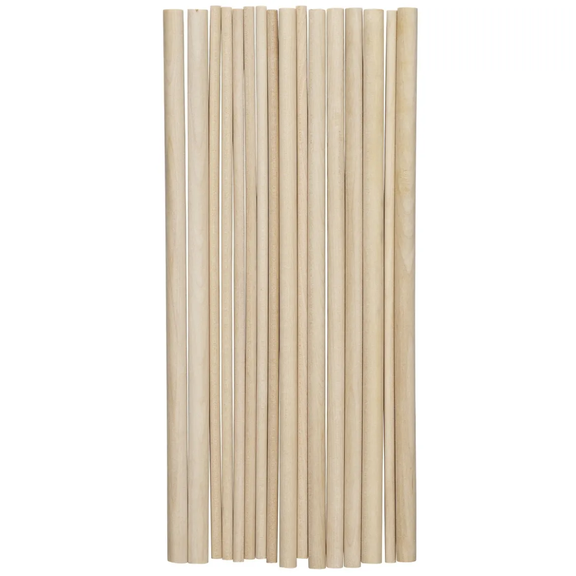 16 mixade rundstavar – längd 25 cm, antal / diameter 8×0,5 mm, 4×8 mm, 4×0,95 mm