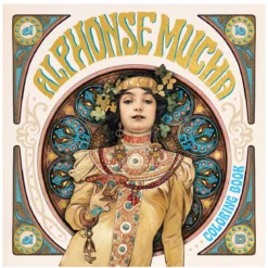 Målarbok Alphonse Mucha Coloring Book, 25×25 cm, 40 sidor