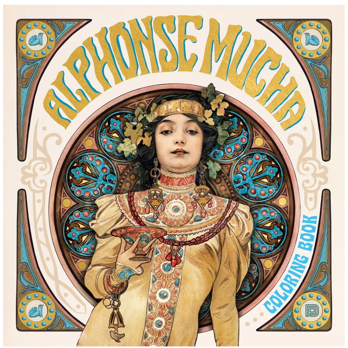 Målarbok Alphonse Mucha Coloring Book, 25×25 cm, 40 sidor