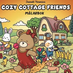 Målarbok Cozy Cottage Friends, mysig målarbok med 40 avslappnande motiv, 25×25 cm