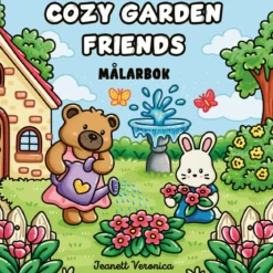Målarbok Cozy Garden Friends, mysig målarbok med 40 avslappnande motiv, 25×25 cm