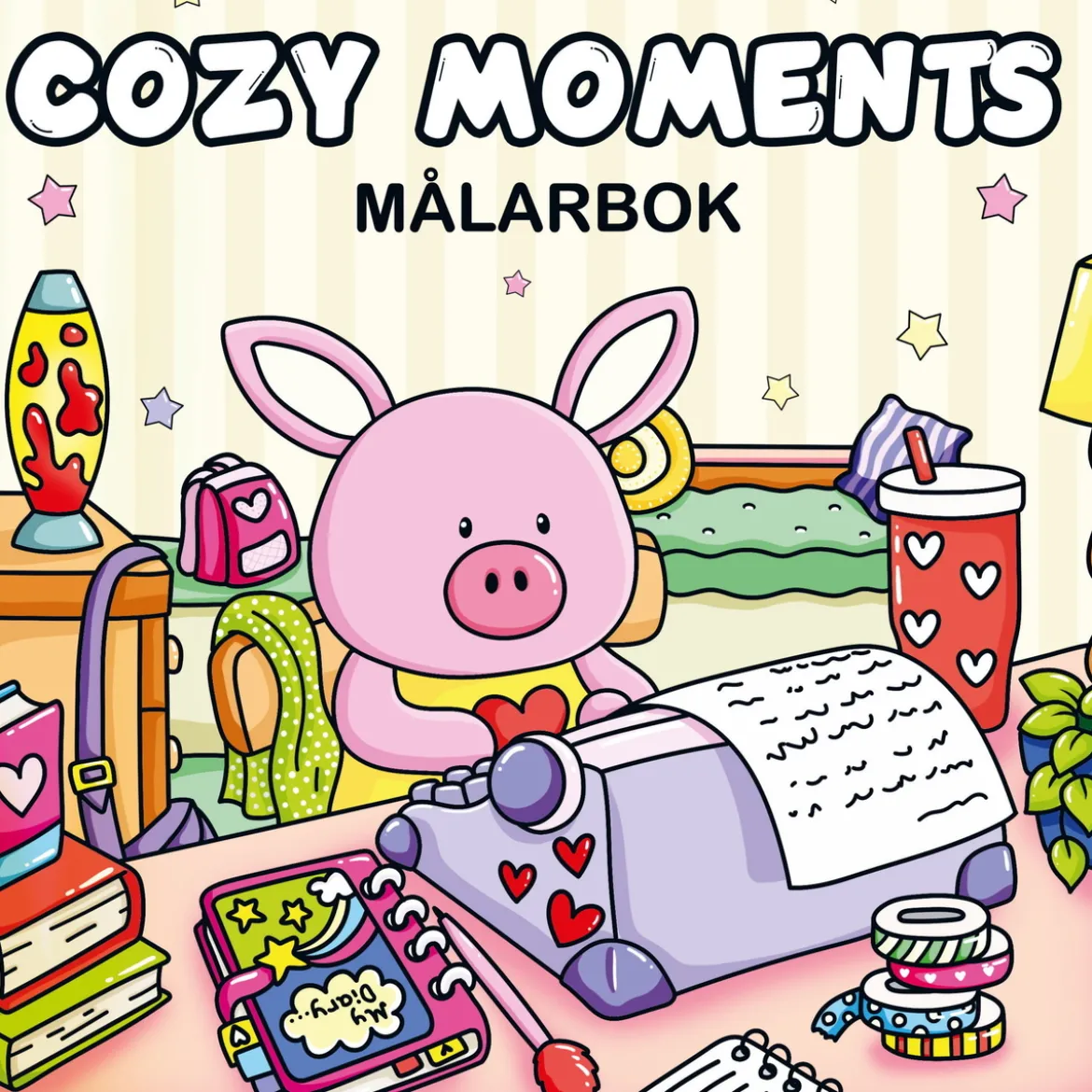 Målarbok Cozy Moments, en lugn och mysig målarbok med 40 söta motiv, 25×25 cm