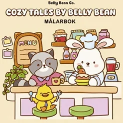Målarbok Cozy Tales by Belly Bean, färglägg 40 jättesöta motiv! 25,4×25,4 cm