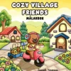 Målarbok Cozy Village Friends, mysig målarbok med 40 avslappnande motiv, 25×25 cm