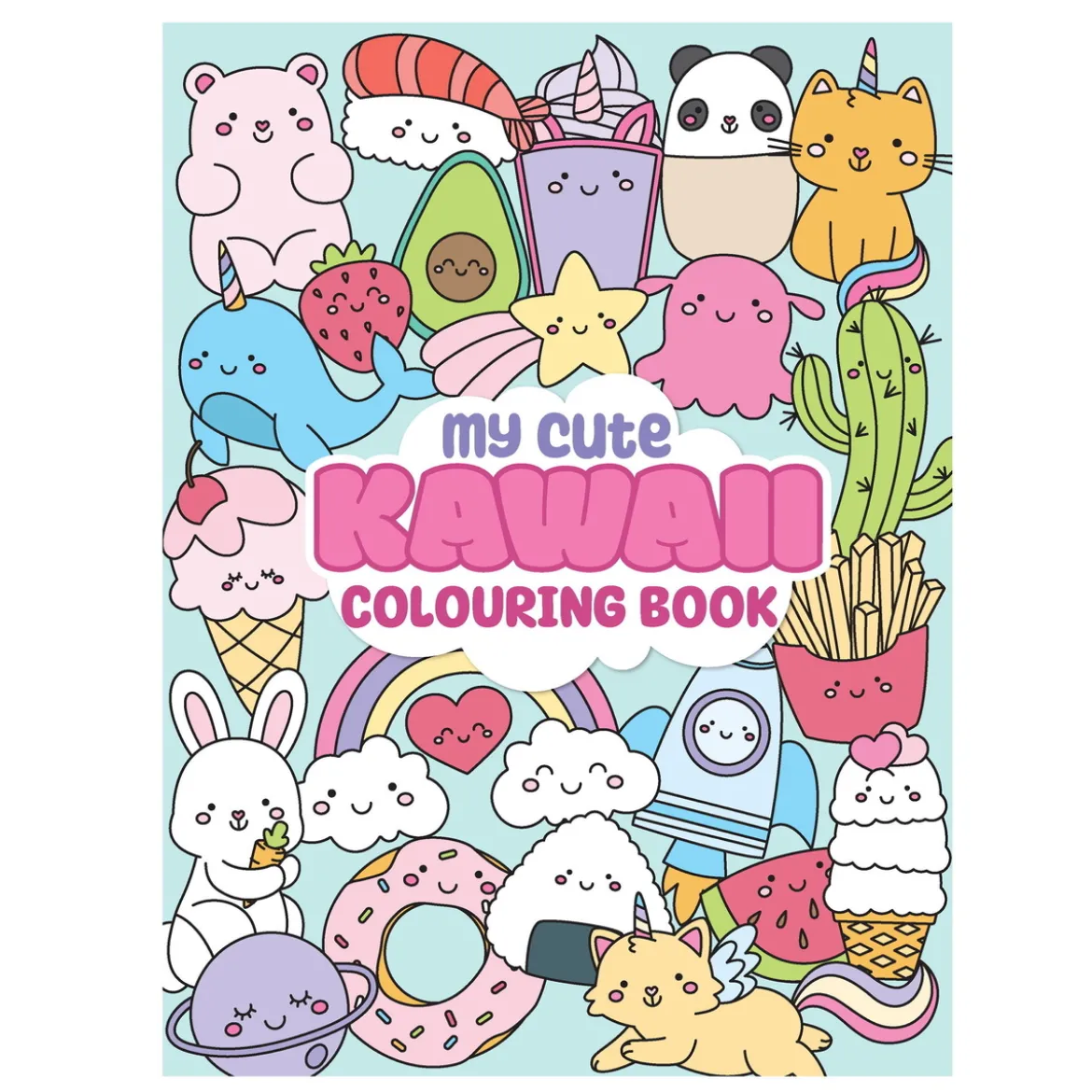 Målarbok Kawaii, 21×28 cm, 48 sidor med supersöta motiv!