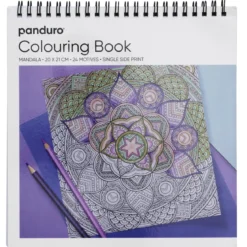 Målarbok Mandalor, spiralbunden, 20×21 cm, 24 motiv, 120 g/m²