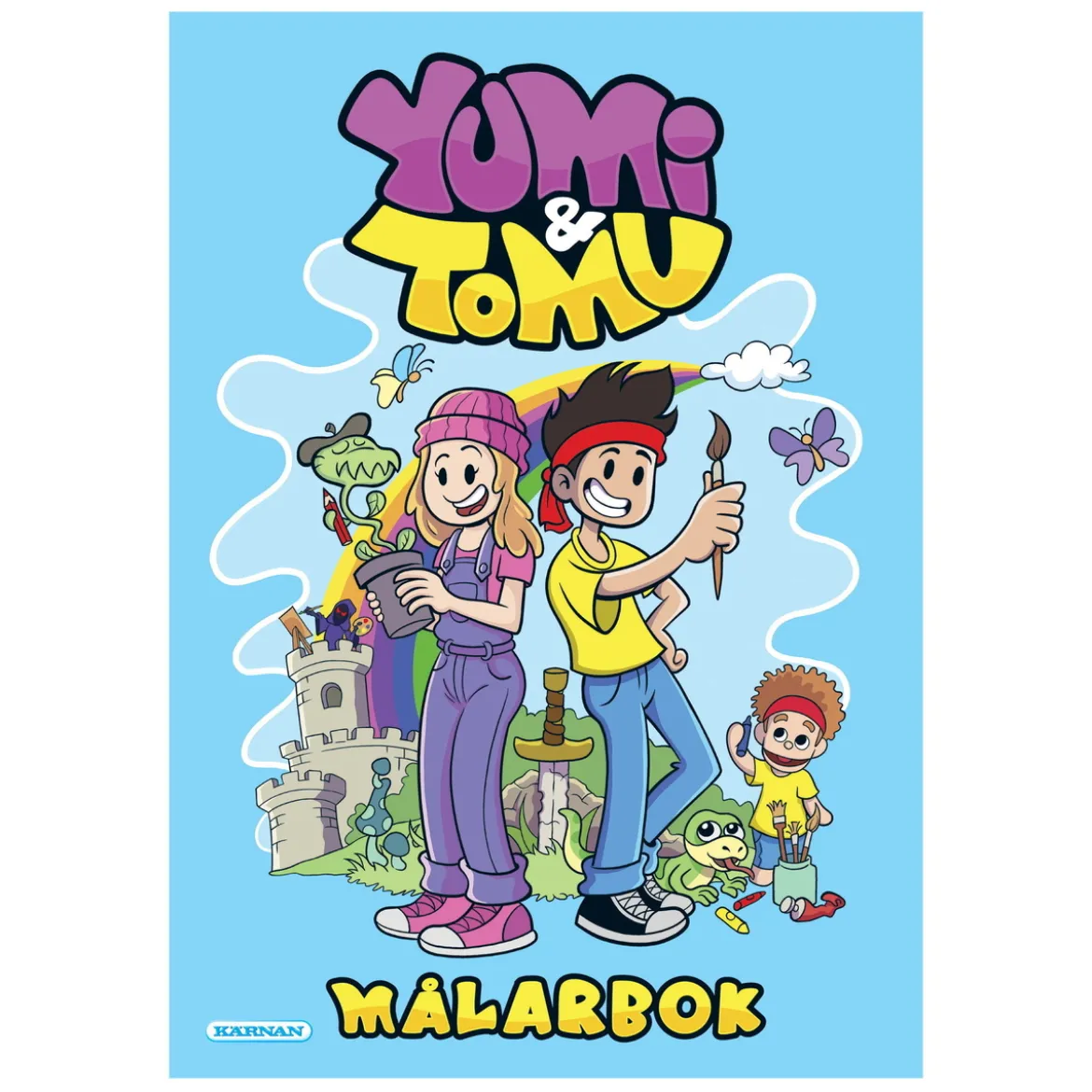 Målarbok med populära Yumi & Tomu – 24 sidor, A4 (210×297 mm) SVENSK TEXT