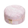 Mönstrat rosa smyckeskrin, Ø11,5 cm, höjd 5,5 cm.