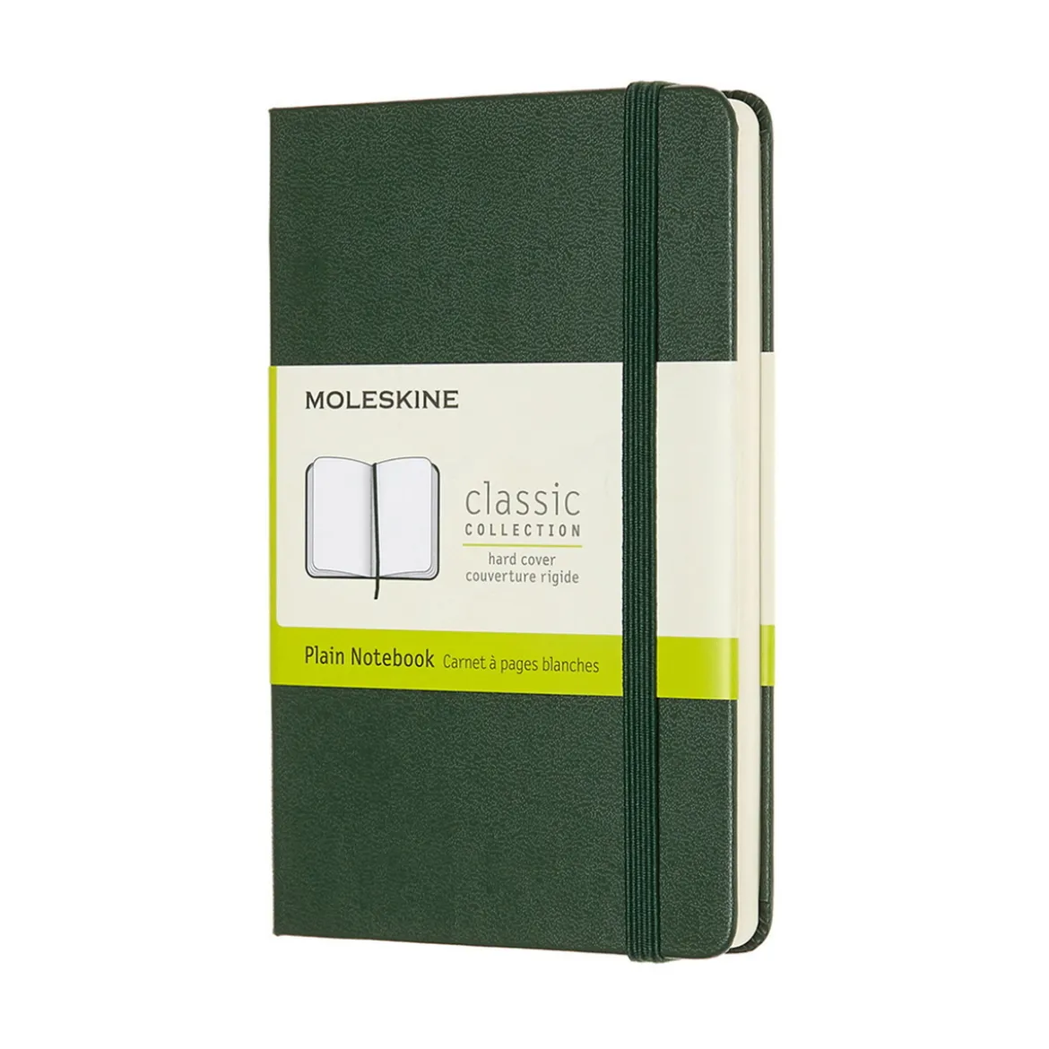 Moleskine Classic Notebook Pocket (9×14 cm), grön hård pärm – 192 olinjerade sidor