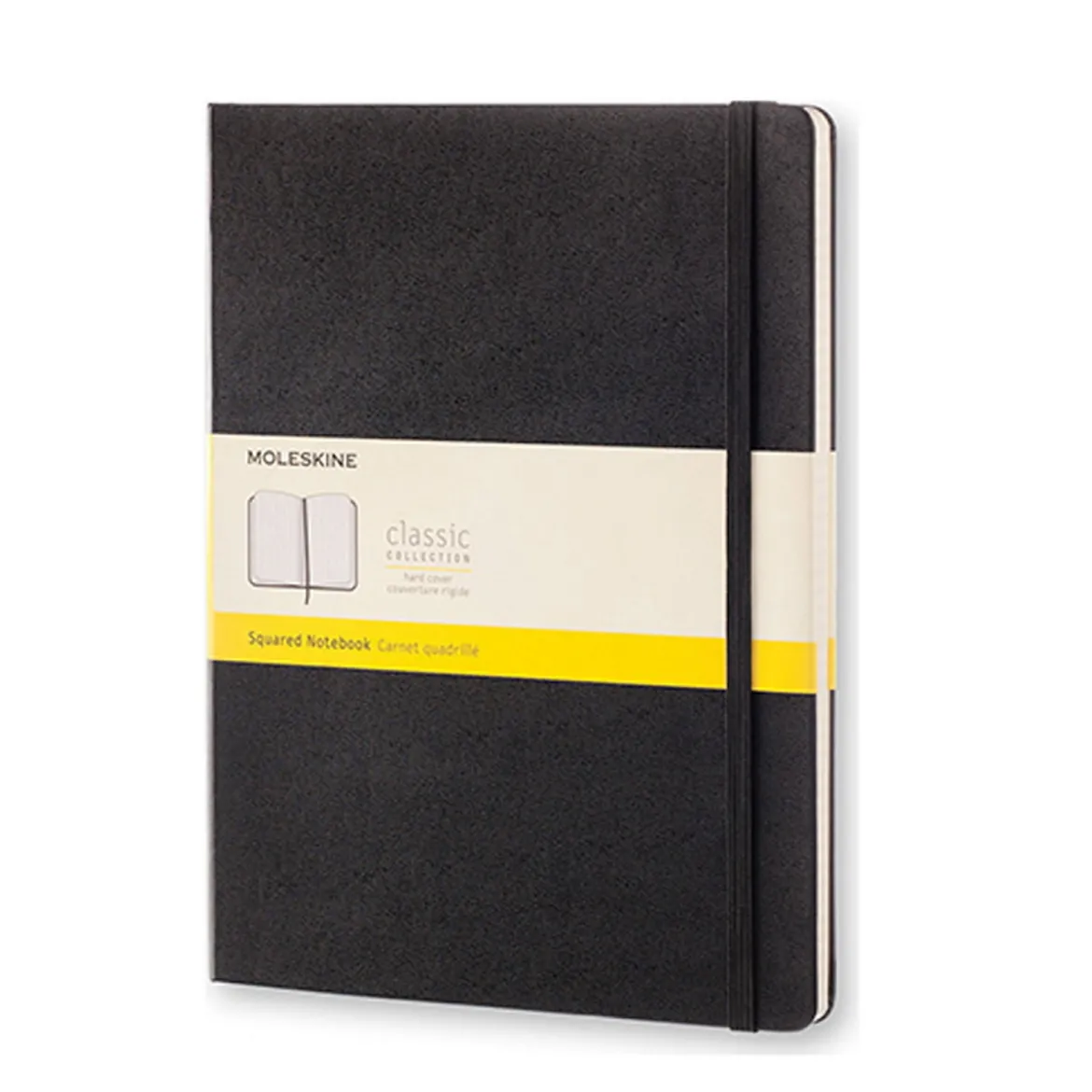 Moleskine Classic Notebook XL (19×25 cm), svart hård pärm – 192 rutade sidor
