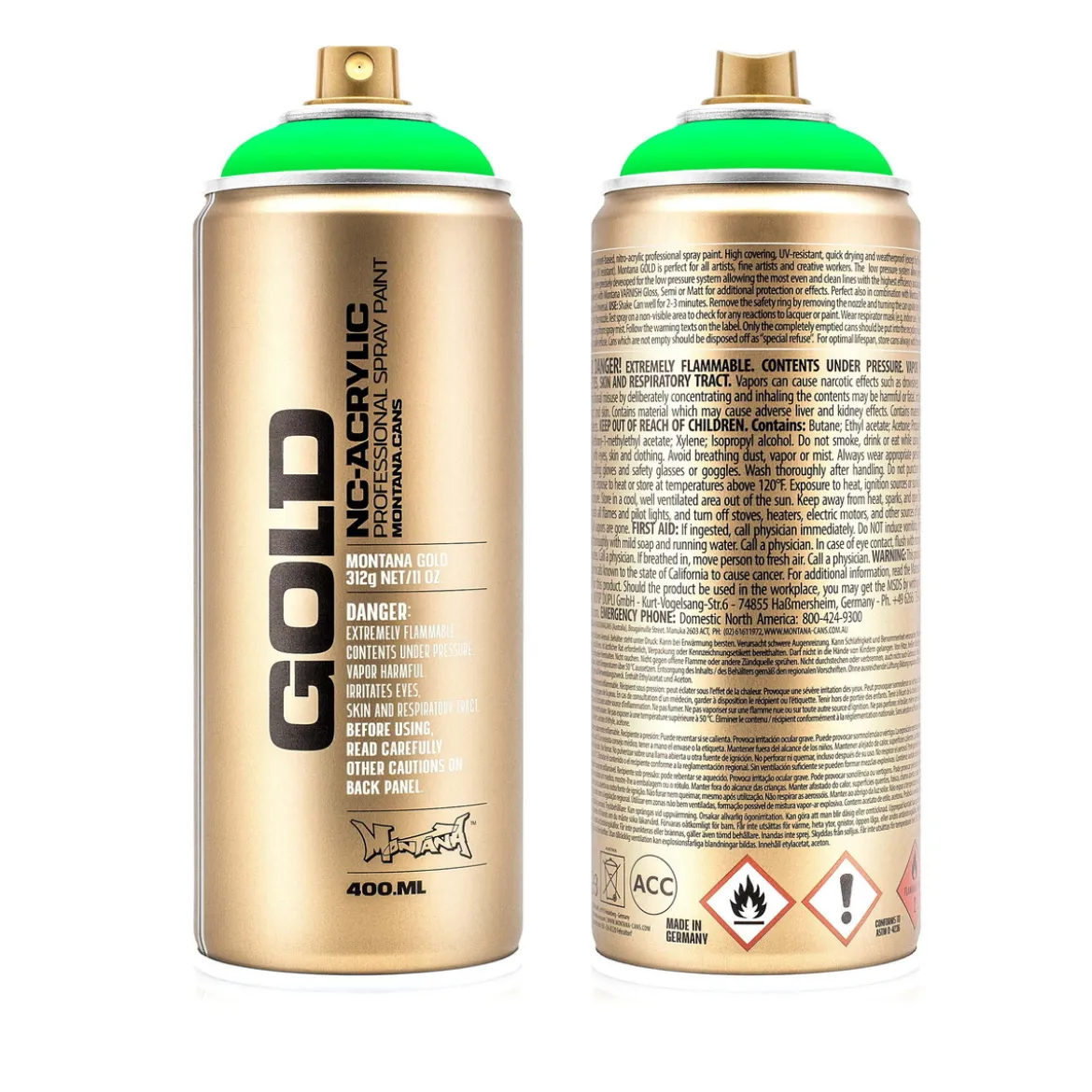 Montana Gold sprayfärg 400 ml - F6000 Acid Green