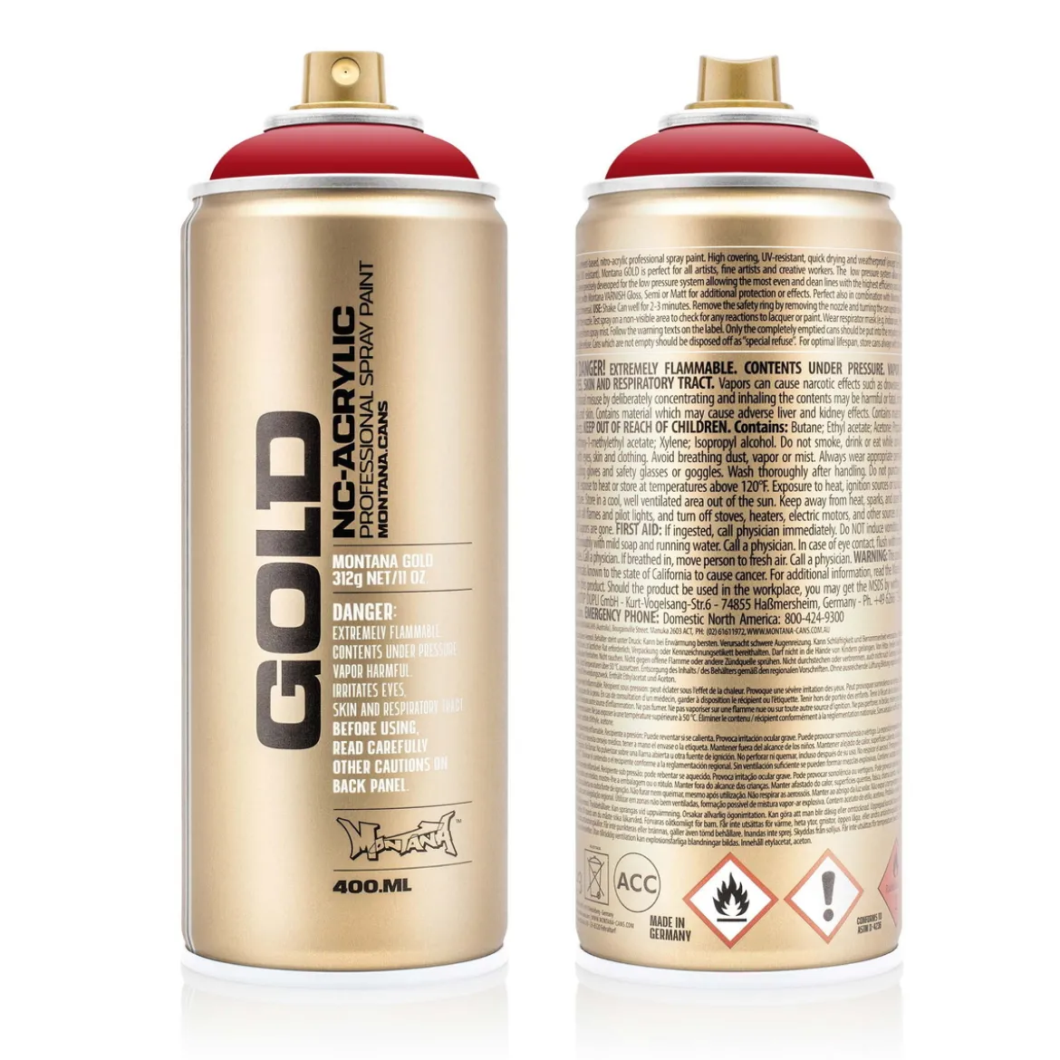 Montana Gold sprayfärg 400 ml - Shock 3020 Kent Blood Red